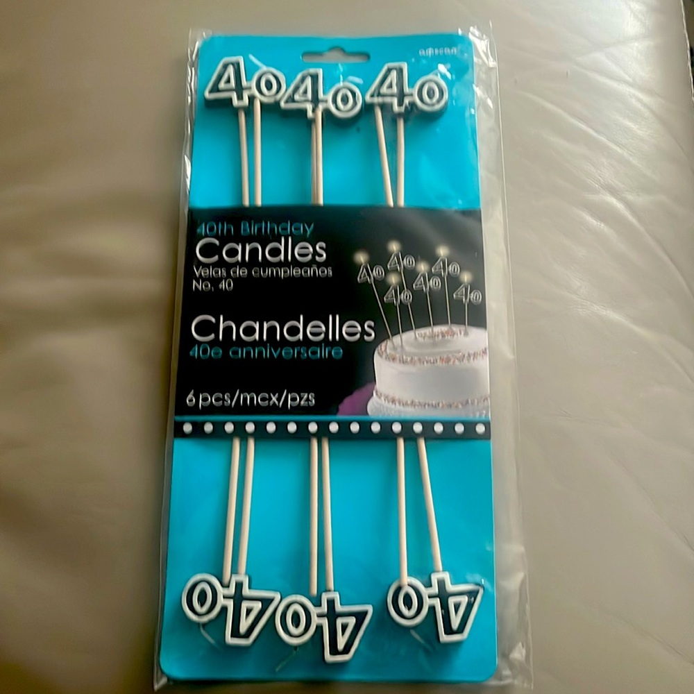 40th birthday six Candles